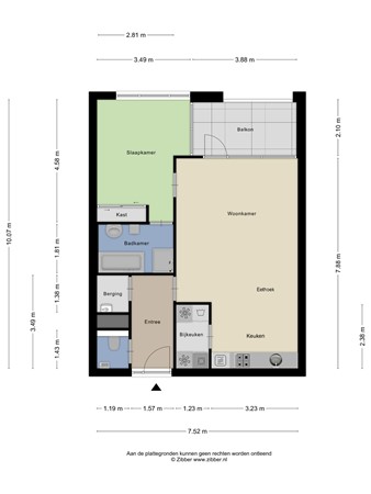 Floorplan - Erasplaats 17, 5046 LB Tilburg