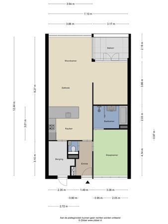 Floorplan - Trouwlaan 19-03, 5021 WD Tilburg