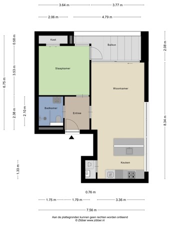 Floorplan - Pieter Vreedeplein 72, 5038 BW Tilburg