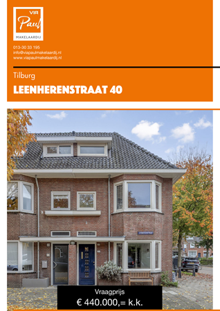 Brochure preview - brochure Leenherenstraat 40 Tilburg