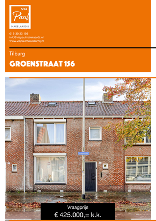 Brochure preview - brochure Groenstraat 156 Tilburg