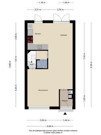 Floorplan - Leekstraat 7, 5045 XA Tilburg
