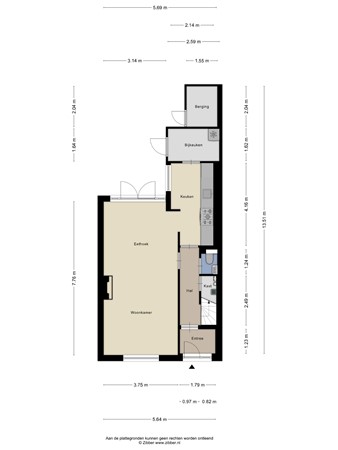 Floorplan - Korenbloemstraat 165, 5025 PR Tilburg