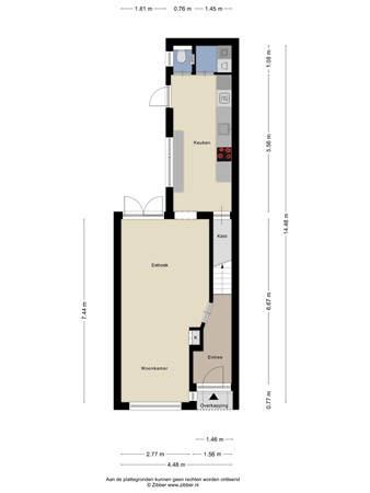 Floorplan - Gildebroedersstraat 35, 5017 BA Tilburg