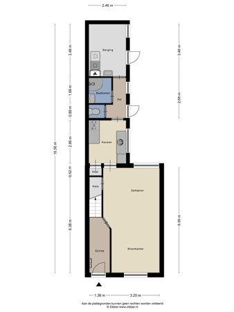 Floorplan - Nachtegaalstraat 12, 5022 AK Tilburg