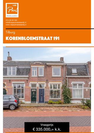 Brochure preview - brochure Korenbloemstraat 191 Tilburg