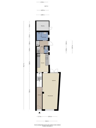 Floorplan - Korenbloemstraat 191, 5025 PR Tilburg