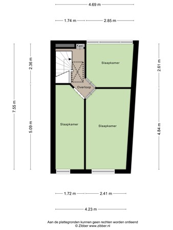 Floorplan - Korenbloemstraat 191, 5025 PR Tilburg