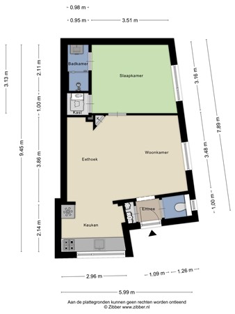Floorplan - Kruisstraat 1-02, 5014 HR Tilburg