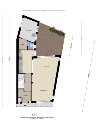 Floorplan - Kwaadeindstraat 43, 5041 JJ Tilburg