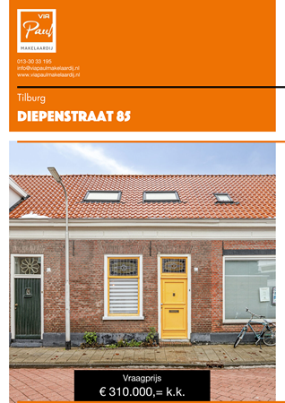 Brochure preview - brochure Diepenstraat 85 Tilburg
