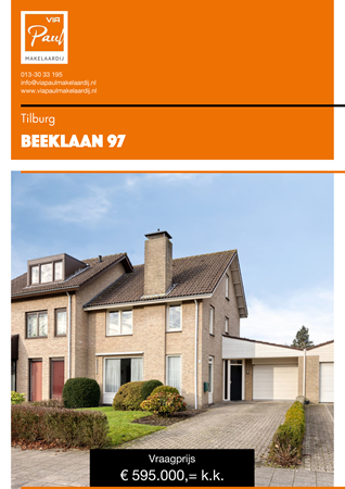 Brochure preview - brochure Beeklaan 97 Tilburg