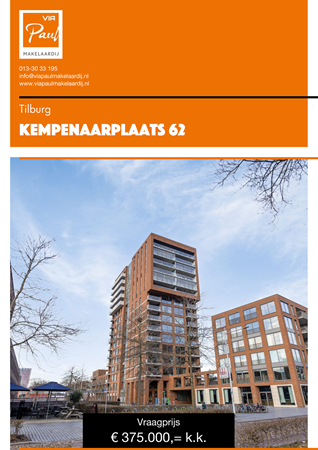 Brochure preview - brochure Kempenaarplaats 62 Tilburg