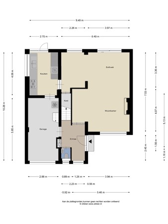 Floorplan - Jan Tinbergenlaan 75, 5056 WE Berkel-Enschot