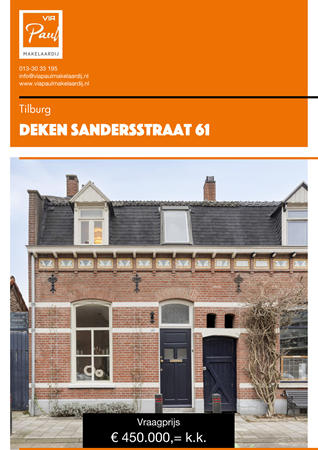 Brochure preview - brochure Deken Sandersstraat 61 Tilburg