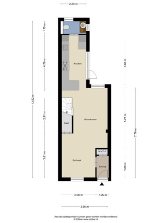 Floorplan - Deken Sandersstraat 61, 5046 HH Tilburg