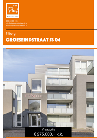 Brochure preview - brochure Groeseindstraat 53 04 Tilburg