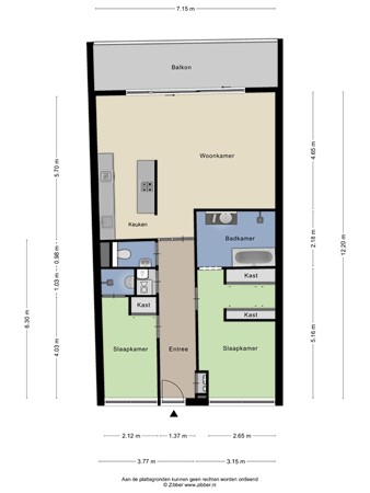 Floorplan - Voltstraat 182, 5021 SE Tilburg