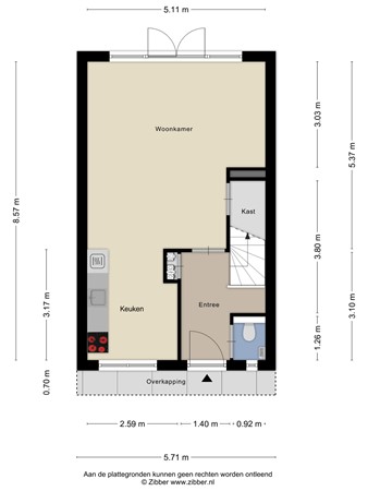 Floorplan - Bernard Leenestraat 96, 5026 CA Tilburg