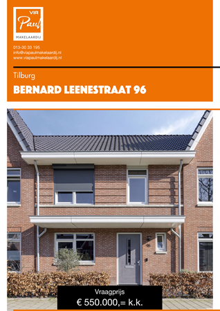 Brochure preview - brochure Bernard Leenestraat 96 Tilburg
