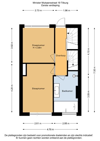 Floorplan - Minister Mutsaersstraat 19, 5041 CH Tilburg