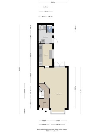Floorplan - Kwaadeindstraat 111, 5041 JL Tilburg