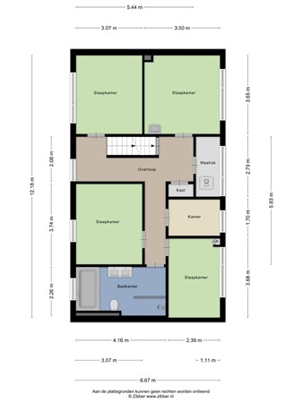 Floorplan - Korte Hoefstraat 34, 5046 DB Tilburg