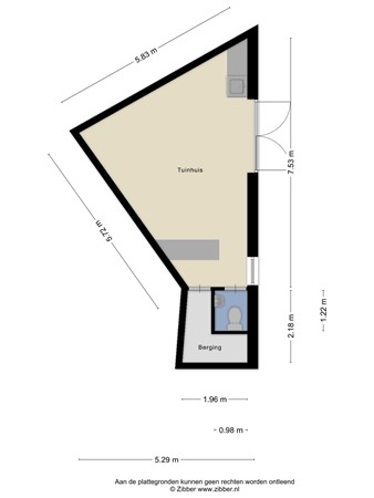 Floorplan - Korte Hoefstraat 34, 5046 DB Tilburg