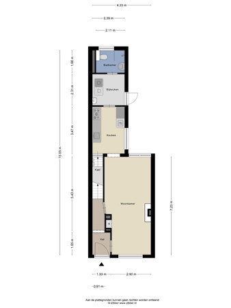 Floorplan - Valkenierstraat 68, 5021 DH Tilburg