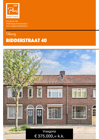 Brochure preview - brochure Ridderstraat 40 Tilburg