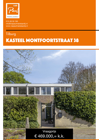 Brochure preview - brochure Kasteel Montfoortstraat 38 Tilburg