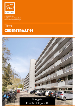 Brochure preview - brochure Cederstraat 93 Tilburg