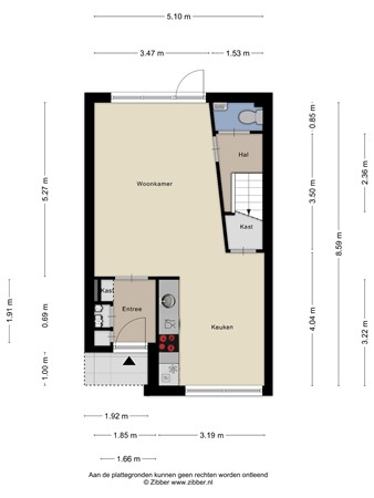 Floorplan - Bijsterveldenlaan 272, 5045 ZS Tilburg