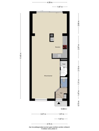 Floorplan - Lanciersstraat 104, 5017 CT Tilburg