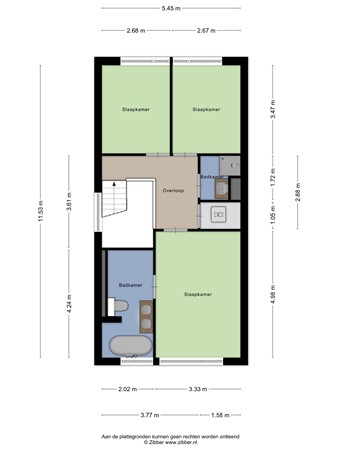 Floorplan - Bijsterveldenlaan 389, 5045 ZR Tilburg