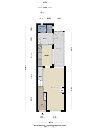 Floorplan - Valkenierstraat 4, 5021 DG Tilburg