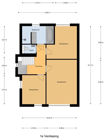 Floorplan - François Brandthof 19, 5026 DE Tilburg