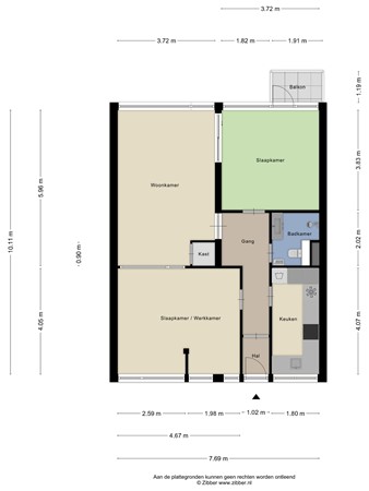 Floorplan - Daniel Josephus Jittastraat 177, 5042 MT Tilburg