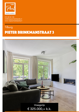 Brochure preview - brochure Pieter Brinkmanstraat 3 Tilburg