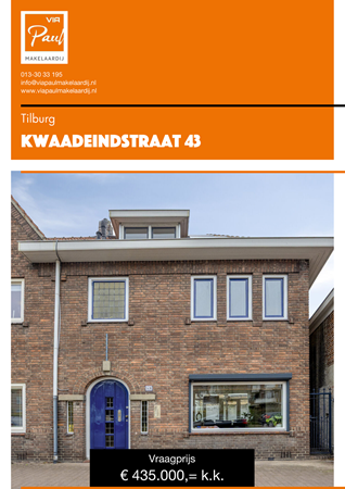 Brochure preview - brochure Kwaadeindstraat 43 Tilburg