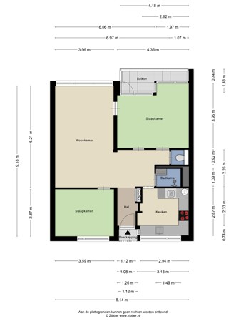 Floorplan - Cederstraat 63, 5037 JB Tilburg