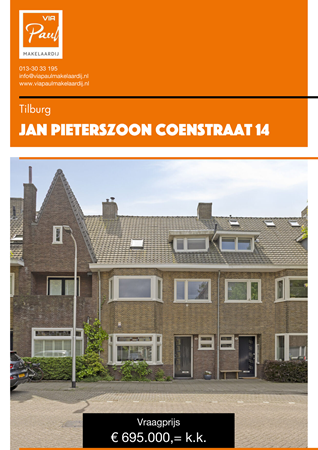 Brochure preview - brochure Jan Pieterszoon Coenstraat 14 Tilburg