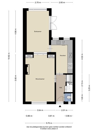 Floorplan - Christiaan Huygensstraat 41, 5025 ED Tilburg