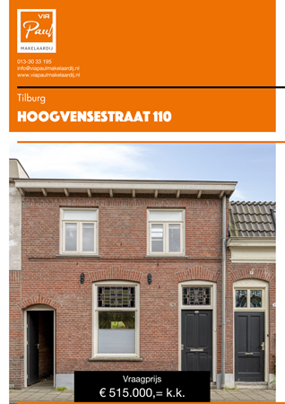 Brochure preview - brochure Hoogvensestraat 110 Tilburg