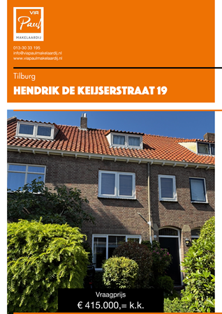 Brochure preview - brochure Hendrik de Keijserstraat 19 Tilburg
