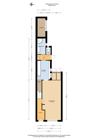 Floorplan - Valkenierstraat 37, 5021 DD Tilburg