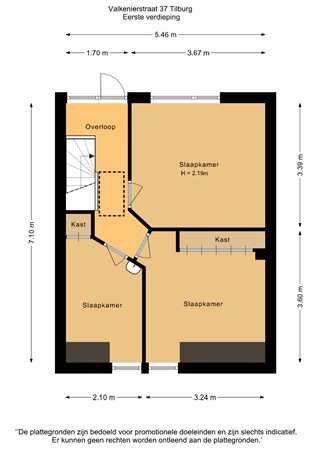 Floorplan - Valkenierstraat 37, 5021 DD Tilburg