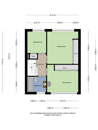 Floorplan - Alberdingk Thijmstraat 32, 5025 TC Tilburg