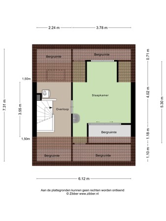 Floorplan - Alberdingk Thijmstraat 32, 5025 TC Tilburg