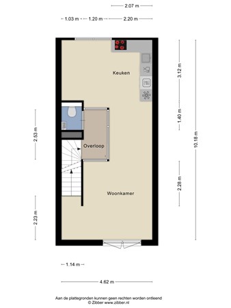 Floorplan - Rozenstraat 80, 5014 AL Tilburg